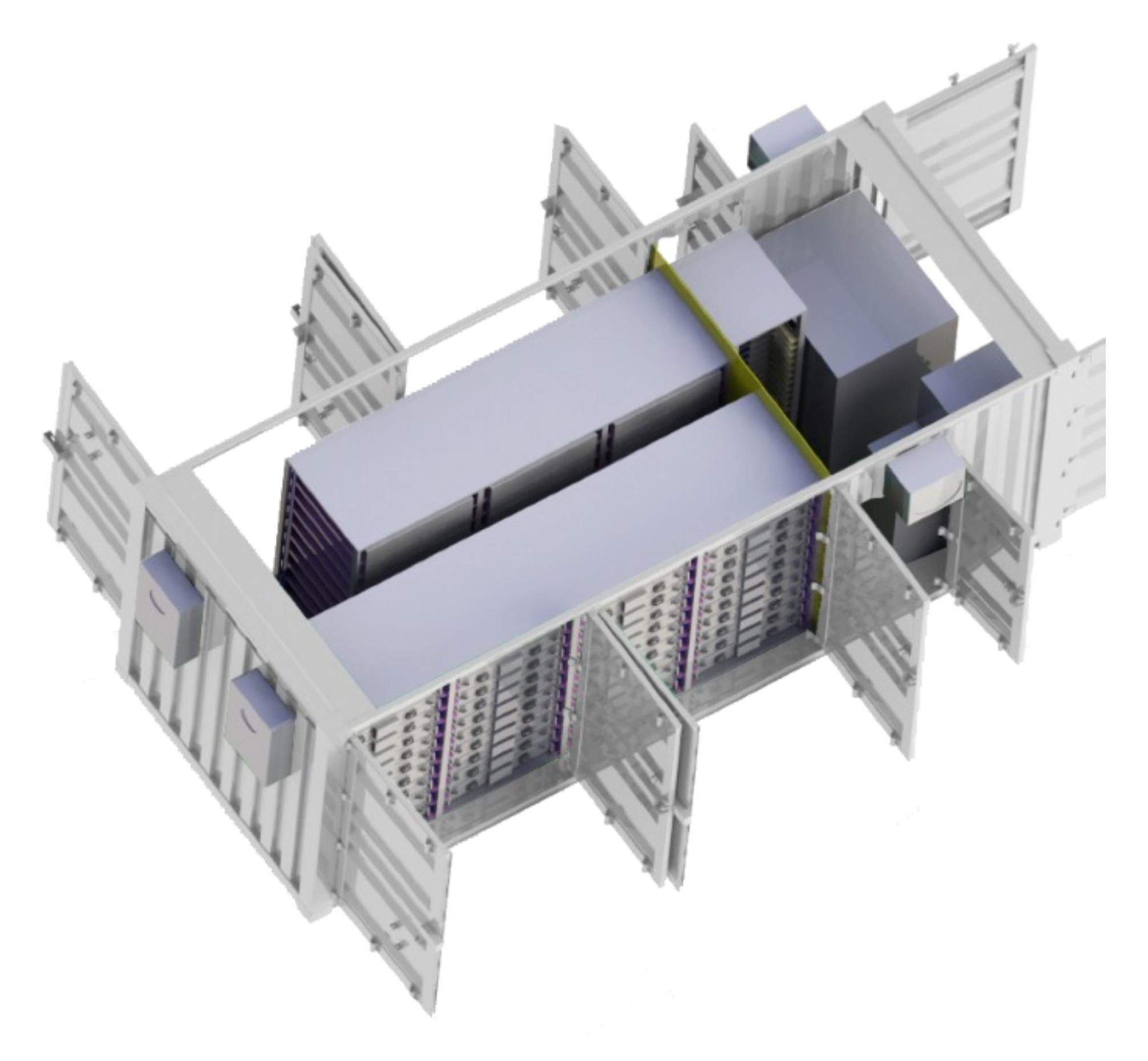 Second cutaway view of a white storage container