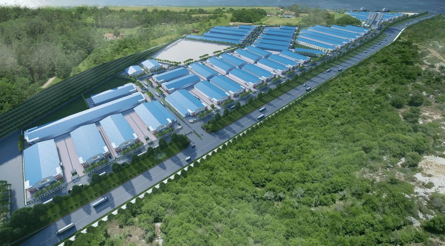 Render of Wiraraja Industrial Park from the air