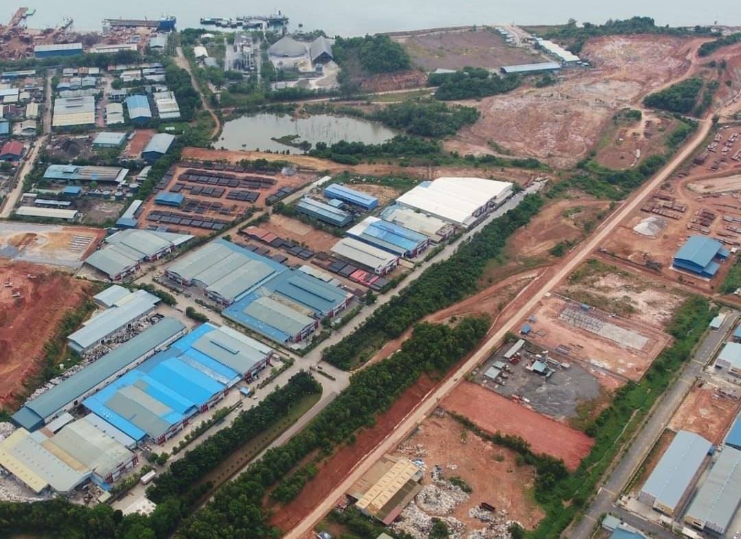 Industrial estate on the Batam coast, seen from the air